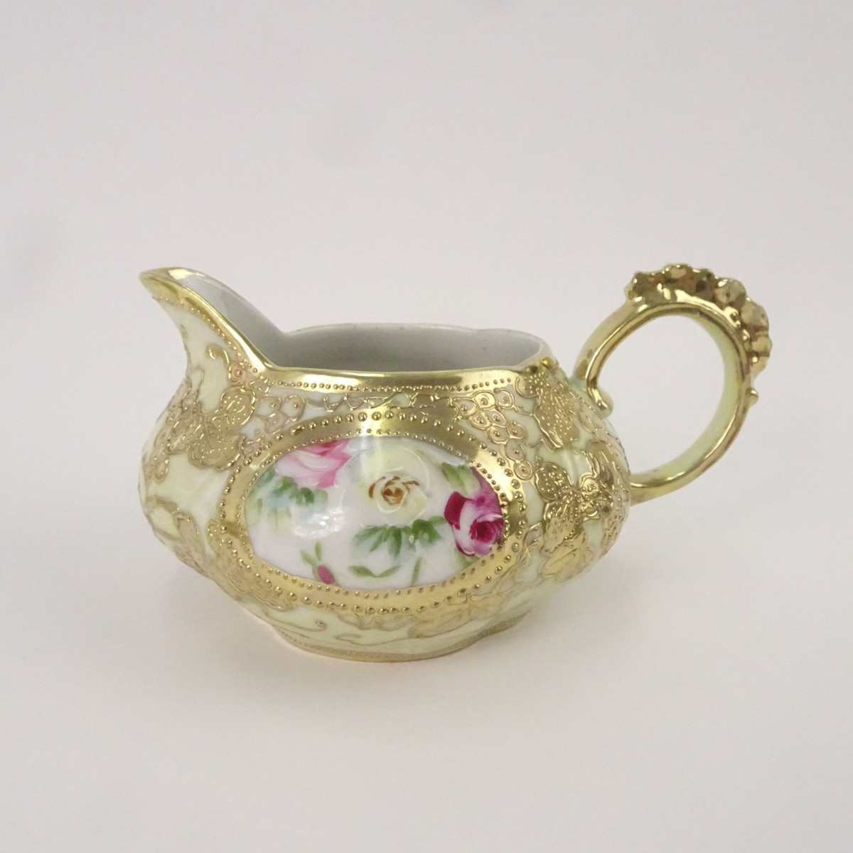 ノリタケ アンティーク ティーカップ ポット セット オールドノリタケ 金彩 薔薇