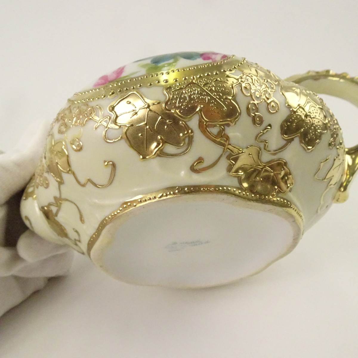 ノリタケ アンティーク ティーカップ ポット セット オールドノリタケ 金彩 薔薇