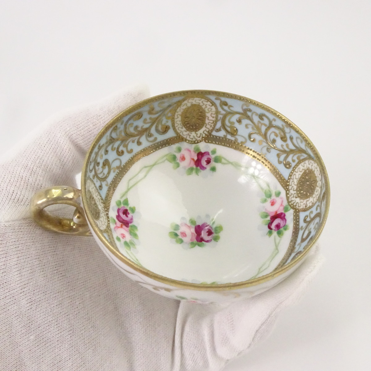 アンティーク カップ＆ソーサー トリオ オールドニッポン 金彩 バラ