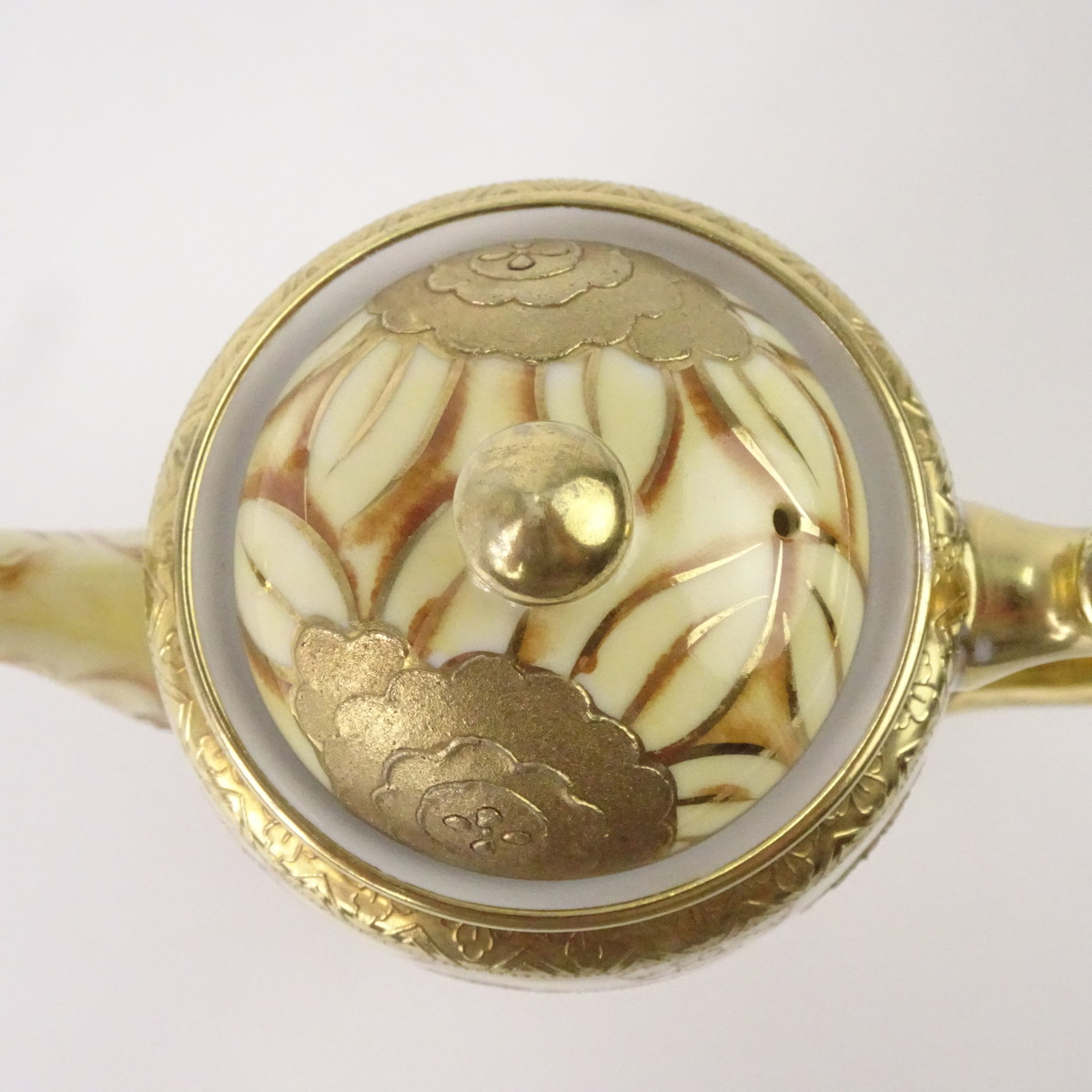 オールドノリタケ 金彩 金盛り上げ クサラシ技法 ポット