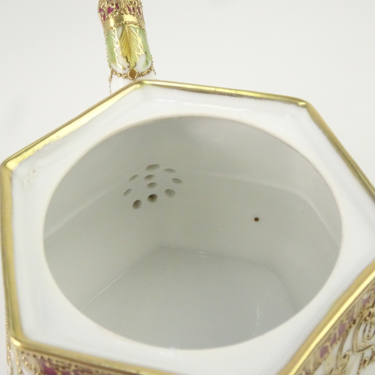 オールドノリタケ 金彩 花柄 六角形 ティーポット カップ＆ソーサーセット マルキ印