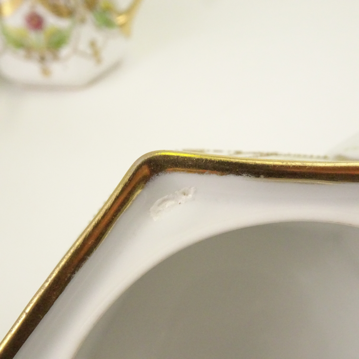 オールドノリタケ 金彩 花柄 六角形 ティーポット カップ＆ソーサーセット マルキ印