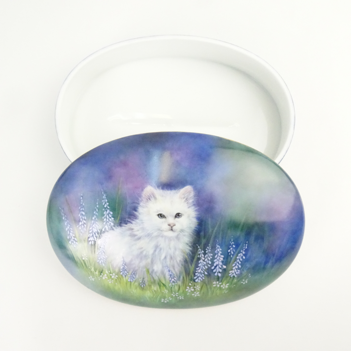 ヴィンテージ 陶器 入れ物 猫 neko 小物入れ 蓋付き